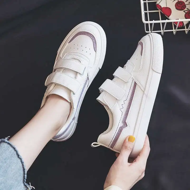 

Женская Белая обувь на липучке, новинка 2021, универсальные спортивные кроссовки для бега и отдыха, обувь для путешествий