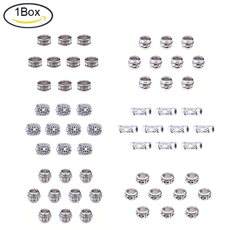 

60 ~ 300 шт. колонка/прямоугольник/конус/трубка/камушки-бусинки Rondelle сплава Тибетский Стиль в европейском стиле с большим отверстием бусинки а...