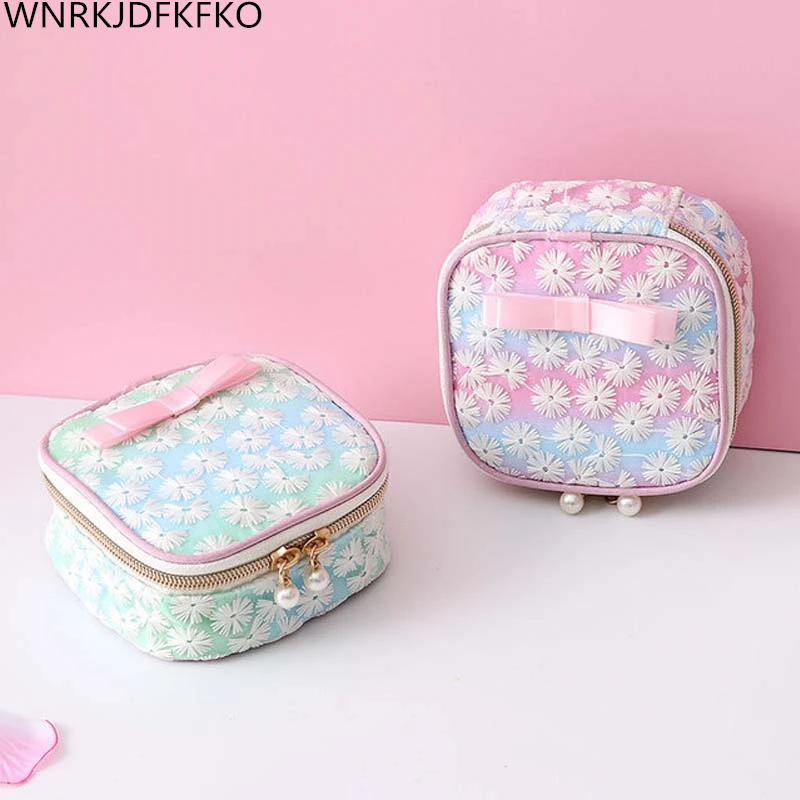 Мини женская косметичка одноцветная водонепроницаемая сумка для хранения