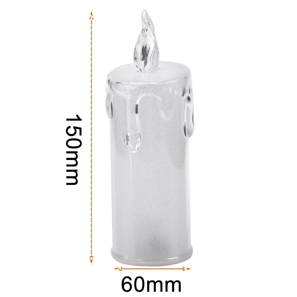 

1pc Flameless Battery Operated Clear Led Candle Lamp Romantic Party Wedding Decor Artificial Candle Light Home Decoration