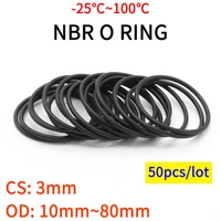 50pcs nbr o ring seal gasket thickness cs 3mm od 1080mm nitrile butadiene rubber spacer oil resistance washer round shape black
