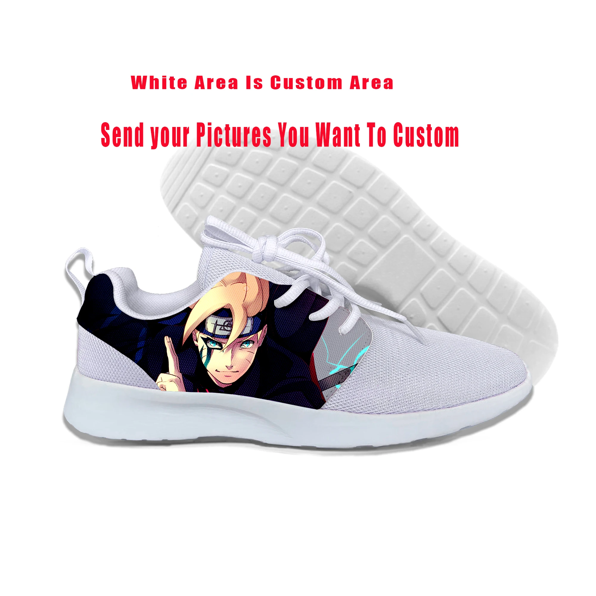 3D Print NARUTO NEXT GENERATIONS Cuten Boy Boruto Shoes Lightweight-Breathable Custom DIY Fashion Sports Leisure shoes | Обувь