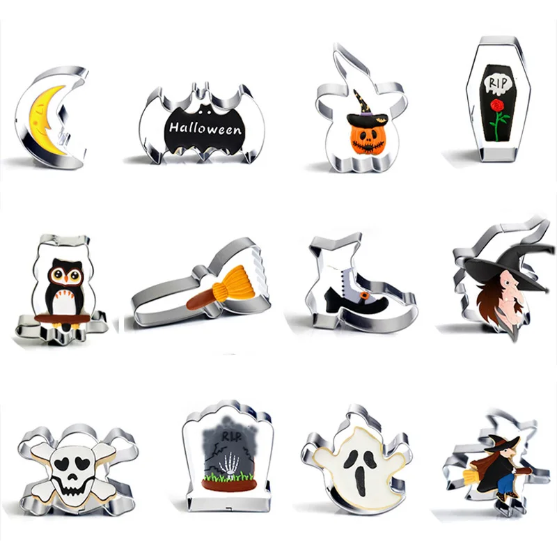 Серия Хэллоуина металлические формы для выпечки печенья помадка инструмент