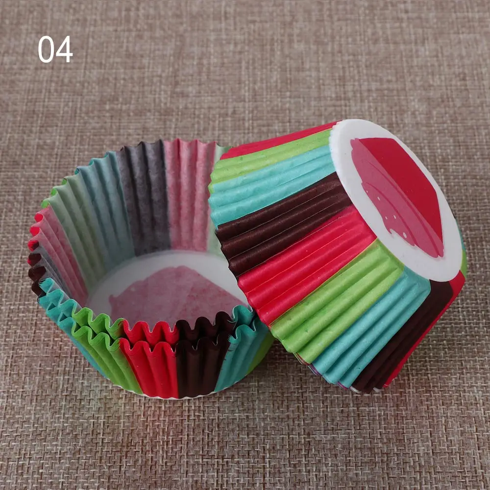 100pcs-4 50 шт. кекс Бумага чашек торта формы форма для порционного кекса выпечки кексов коробка чашки чехол вечерние лотка торта вечерние украшения инструменты - Цвет: 100pcs-4