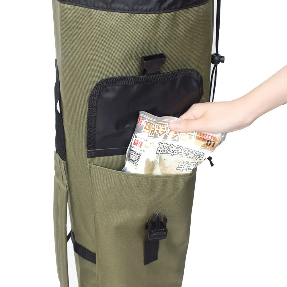 

Adjustable Fishing Rod Bag Reel Organizer Lures Tackle Storage 5 Poles Bags Folding Interior Compartment Large Capacity Light