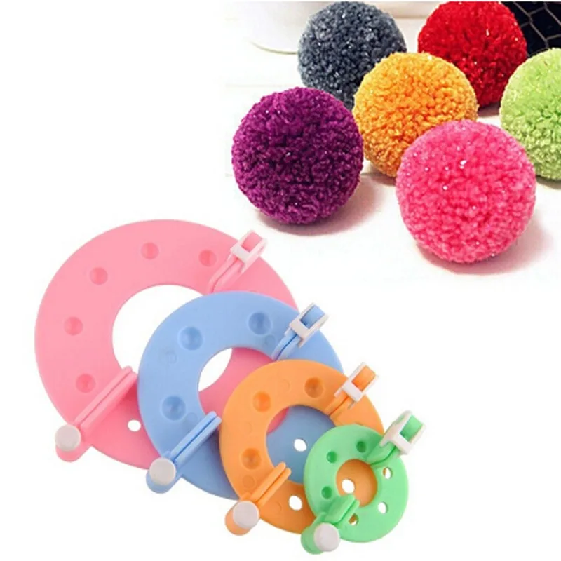 Набор из 4 пар пластиковых помпонов для вязания модные фланелевые шариковые иглы