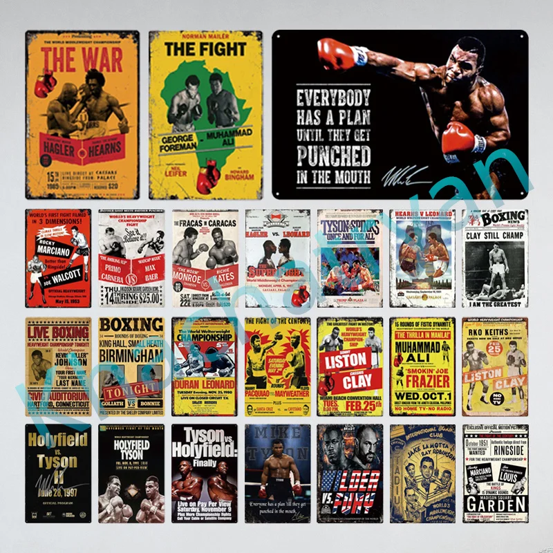 

Металлическая искусственная картина для бокса, боевой бой, винтажная живопись, железный жестяной знак, Настенная картина для бокса, тренаже...