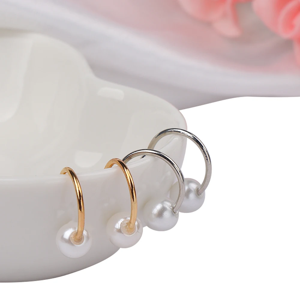 Женские серьги в стиле панк имитирующие перламутровые манжеты клипсы без