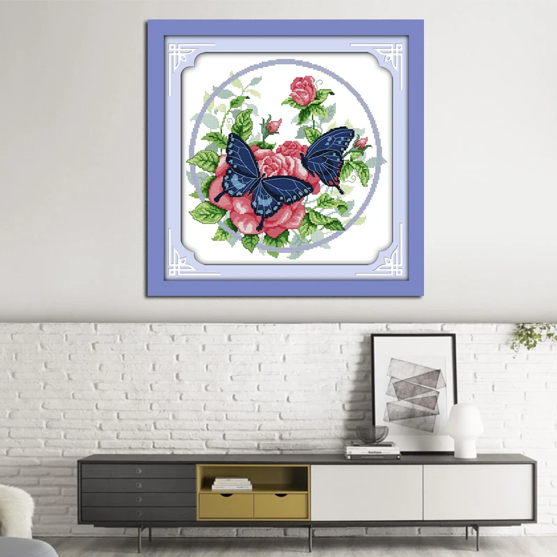 Набор для вышивки крестиком Joy Sunday Любовь бабочек|cross stitch kits|cross stitchlove love |