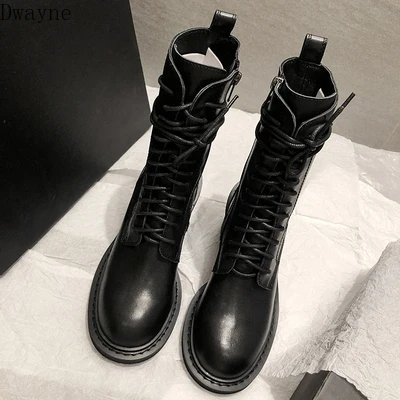 Женские мотоциклетные ботинки на толстом каблуке осень 2019|Женские полусапожки| |