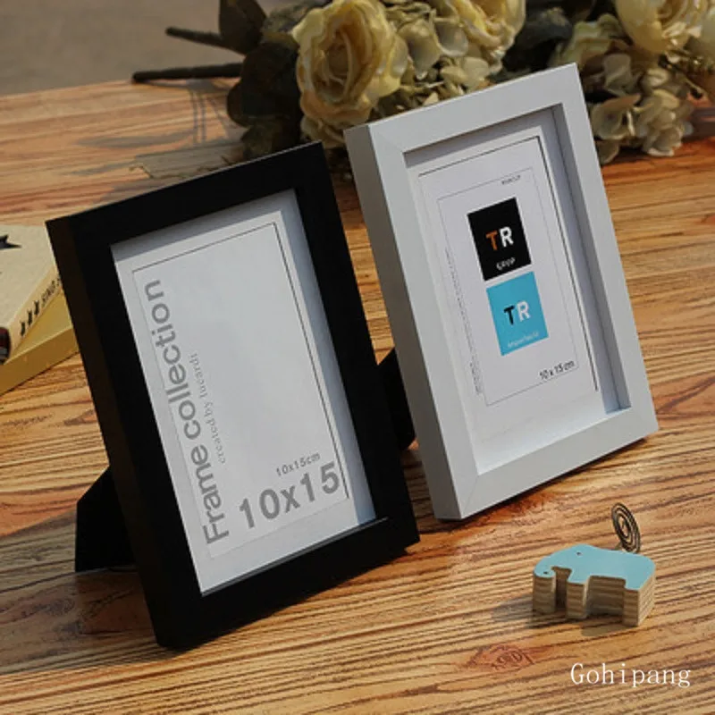 Простая деревянная рамка A4 A3 черная белая розовая цветная фоторамка с ковриками