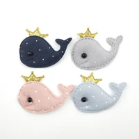 16pcslot 5 53 2cm cut whale padded appliques for craft clothes sewing supplies diy children hair clip accessories