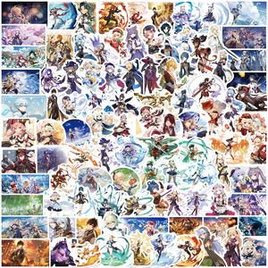 103050100pcs anime game genshin impact graffiti stickers decals skateboard guitar laptop phone car waterproof sticker kid toy free global shipping