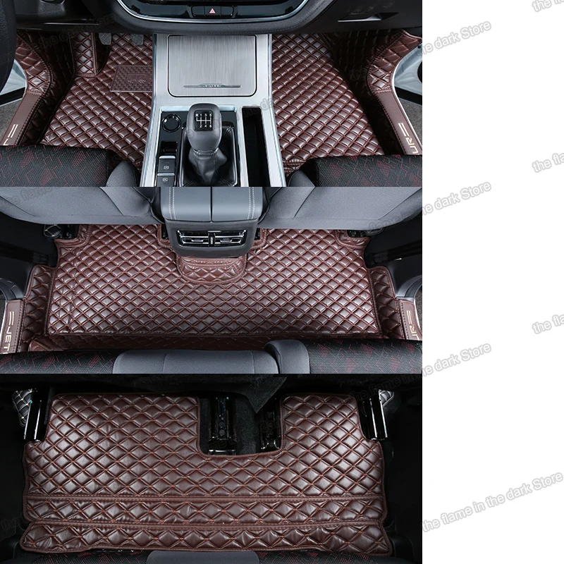 Bestellen Leder Auto Boden Matten Für Jetour X70 2018 2019 2020 2021 Protector X70S Teppich Matte Abdeckung Zubehör Sitz 7 3 Reihe Automobil