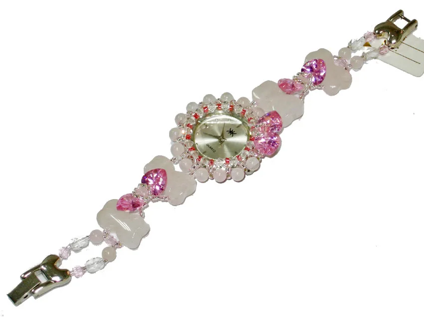 Женские кварцевые часы с нефритовым браслетом фиолетовые | Наручные