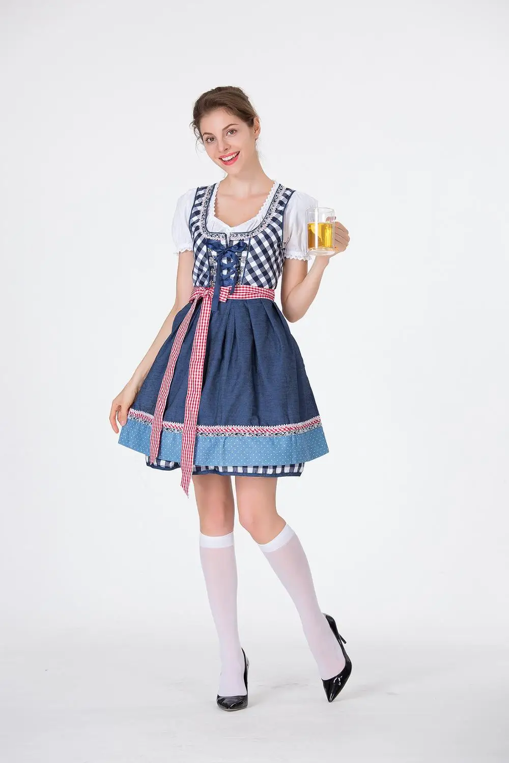 Сексуальная Германия пиво Oktoberfest девушка костюм Хэллоуин косплей традиционный Октоберфест франч горничной женщин маскарадное платье