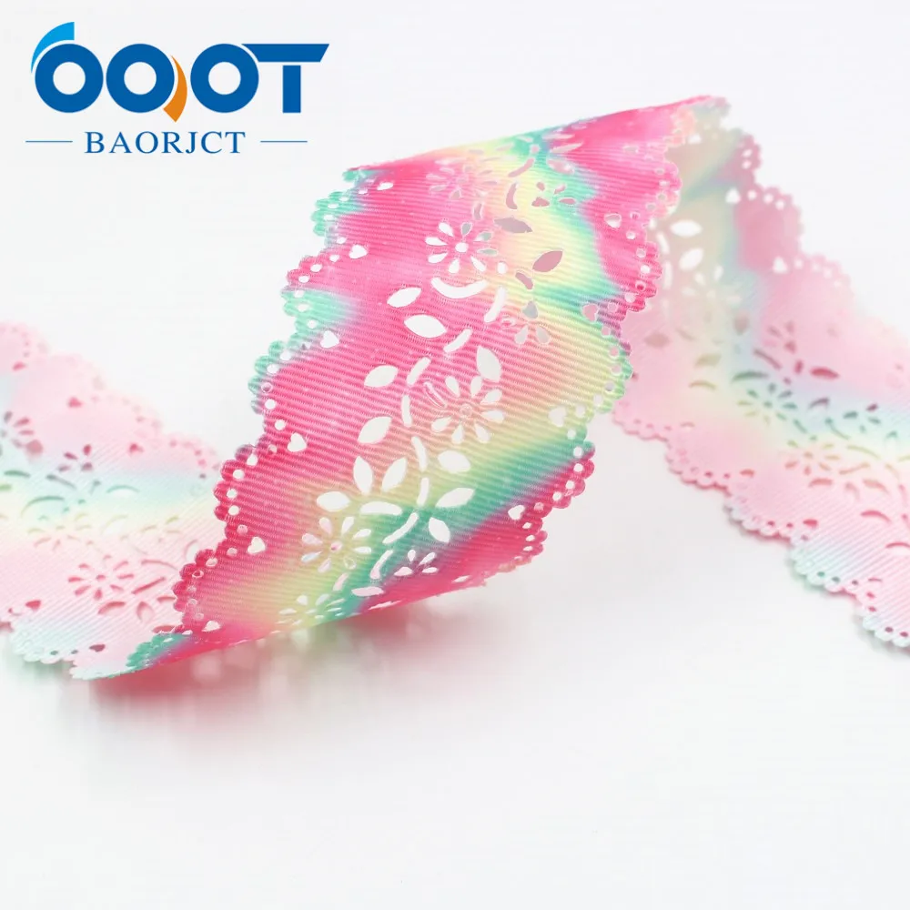 I-19805-1793 OOOT BAORJCT I-19805-1789, горячая Распродажа 43 мм 10 ярдов полые цветы ленты, поделка бант крышка аксессуары и украшения материал - Цвет: I-19805-1793