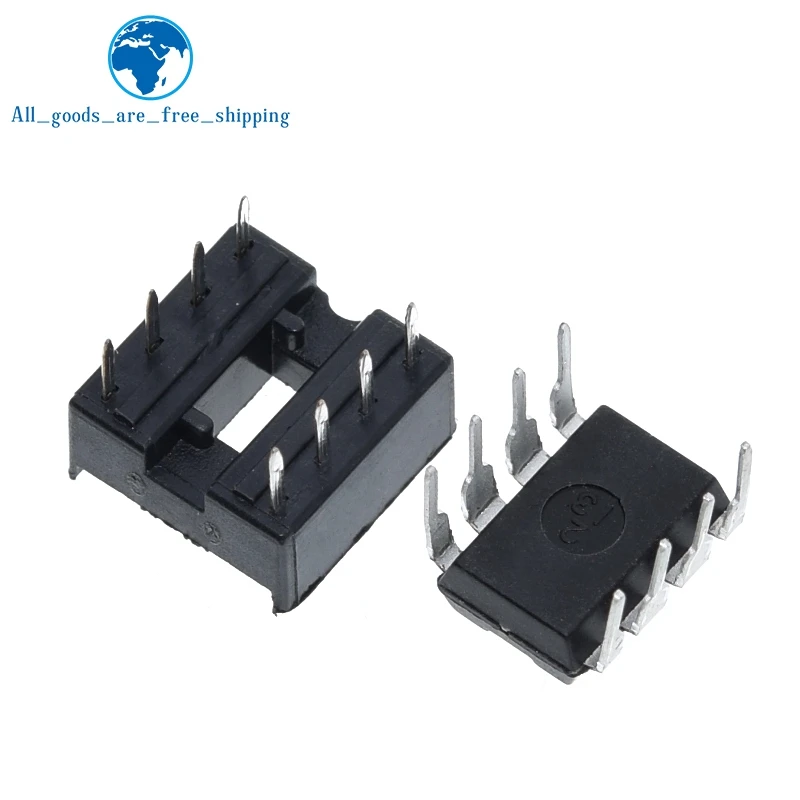 20 шт. (по 10 штук) NE555 NE555P IC 555 осциллятор с таймером и 8-контактный гнезда DIP |