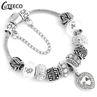 Роскошный браслет CUTEECO с подвеской в виде сердца с кристаллами для женщин, классический браслет, Модная бижутерия, подарок, женский браслет