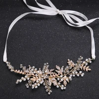 luxury bridal wedding headbands crystal flower leaf headpiece bride crown engagement hair accessorices party jewelry gift