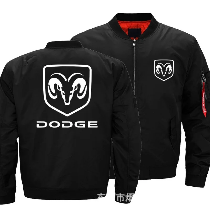 

2021 NEW Mens Warm Dodge Fly Pilot jacket Car Logo Print Sweatshirt Hip Hop Male Clothing jacket