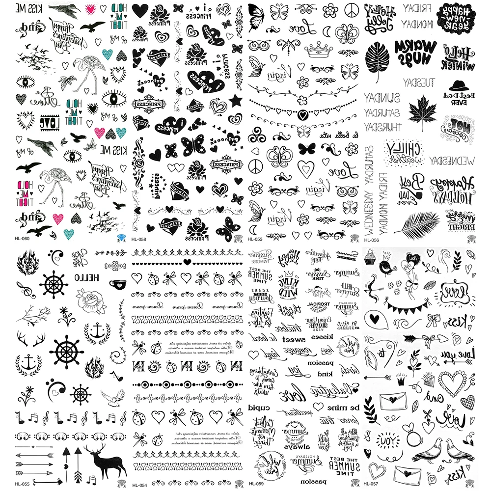 Тату наклейка стрекоза 5 шт./лот крутая татуировка для рук тату с розами Note на