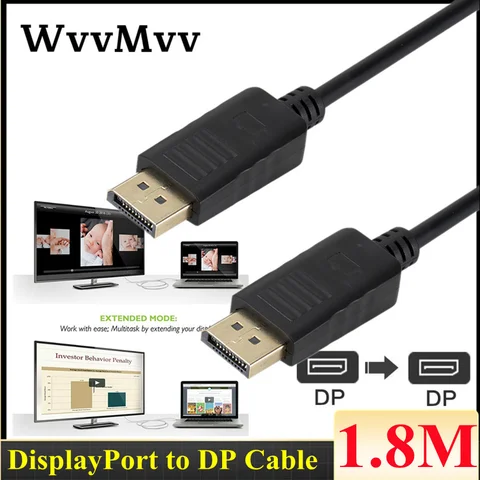 Высококачественный аудио-кабель для порта HD-дисплея, DP штекер-штекер DP, Кабель 1,8 м, 3 м, 5 м, 1080P, кабель DP для проектора HDTV, дисплея