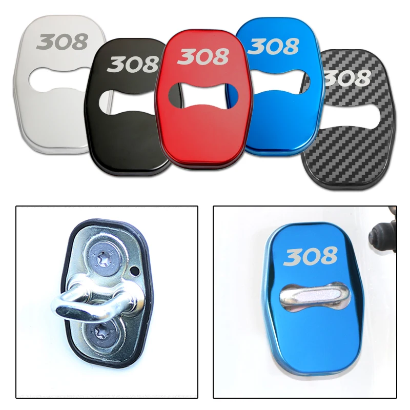 Автомобильный Стайлинг защитный чехол для дверного замка Peugeot 308 206 207 208 306 307 407 408