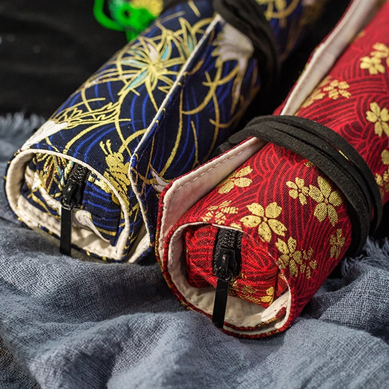 Холщовая обмотка рулон искусственная кожа чехол держатель для хранения товары