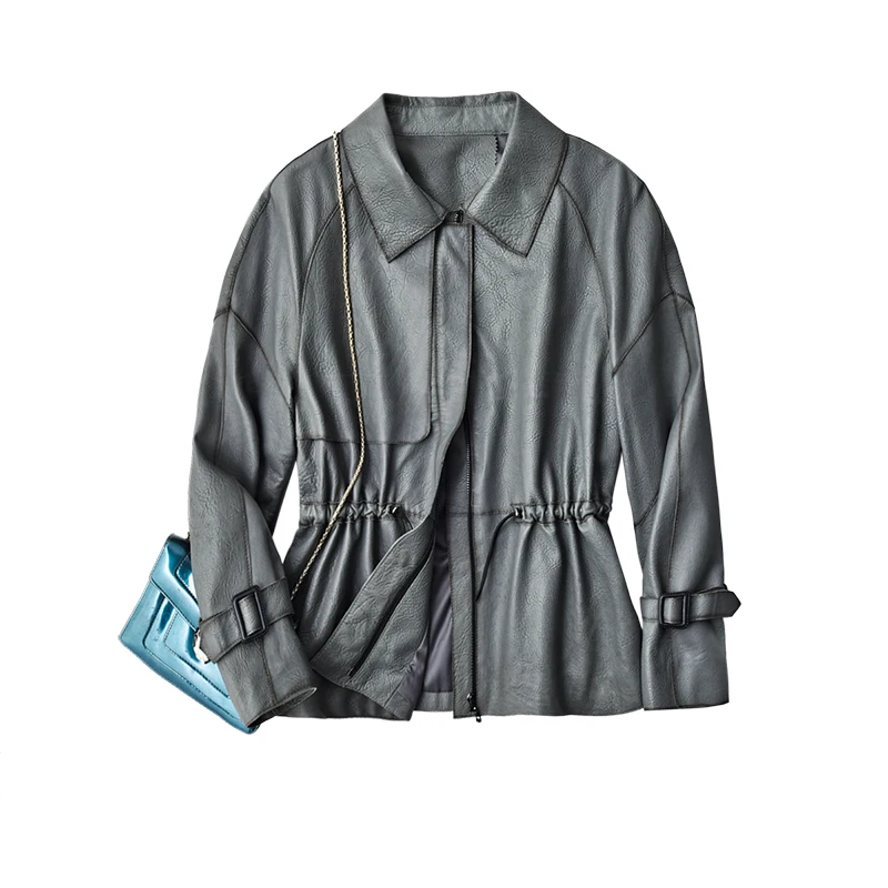 

Шутян из овечьей кожи женская зимняя уличная одежда корейские пальто из натуральной кожи винтажные осенние куртки на молнии женская кожана...