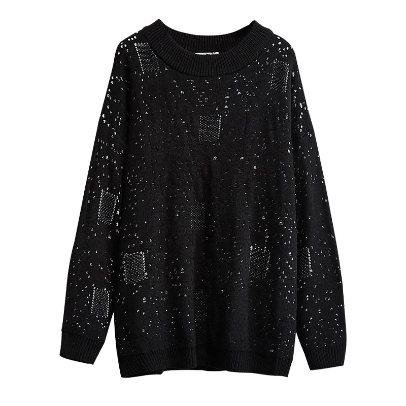 6XL свободный свитер для сестры сезон осень-зима |