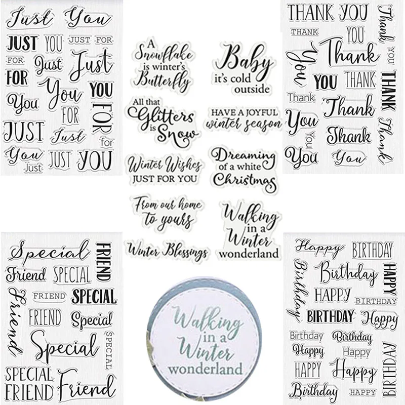 

Рождество, спасибо, день рождения, прозрачная печать, «сделай сам», скрапбукинг, открытка, изготовление прозрачных силиконовых штампов, тов...