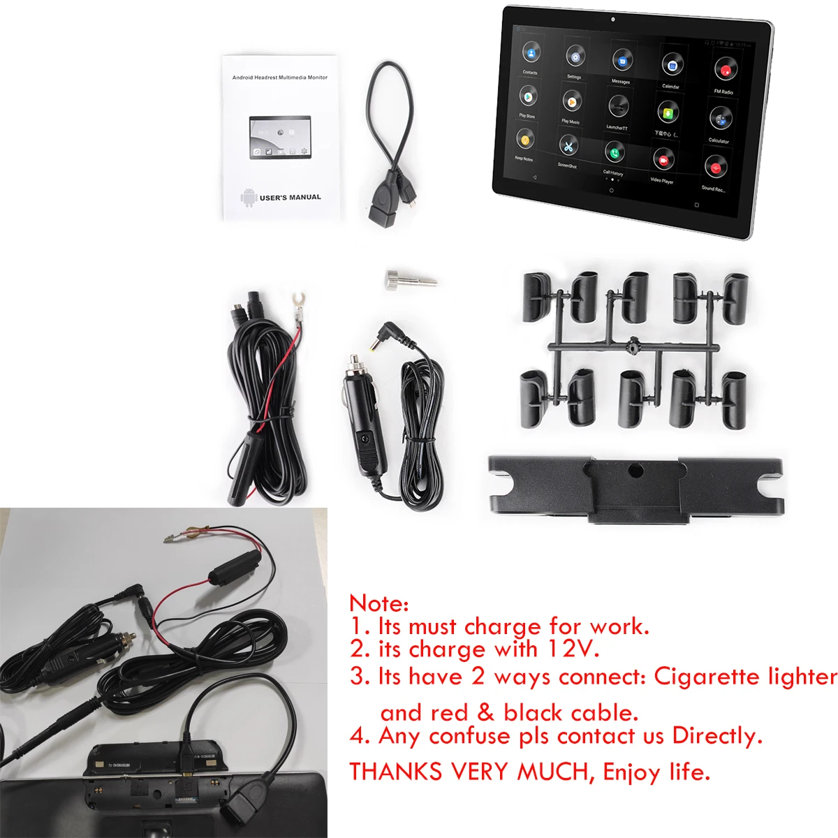 Монитор для подголовника автомобиля 10 1 &quotIPS сенсорный экран 2 Гб ОЗУ 1080P видео 4G