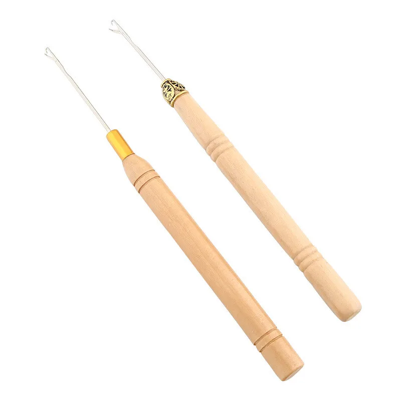 3 шт./компл. крючком Крючки Иглы с деревянной ручкой вязание шить Парик