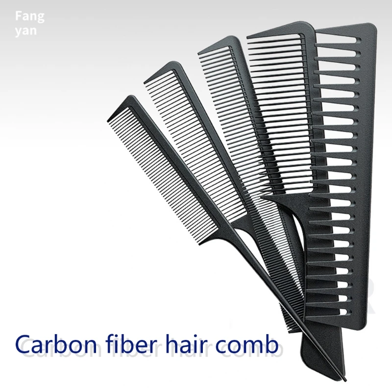 

A0ND 5pcs Hair Cutting Comb Barber Hair Styling Combs Wide Fine Teeth Set Anti Static Hairdressing Tool