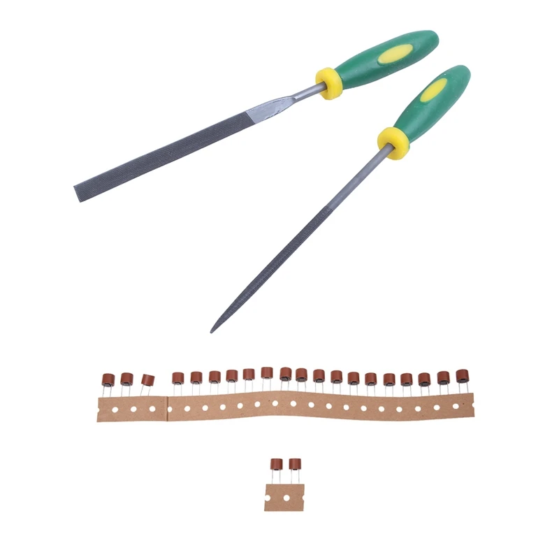 

20 Pcs Through Hole T5A 5A 250V Radial Leads Miniature Micro-Fuse & 6 Pcs Plastic Handle Flat Square Round Needle Files Set