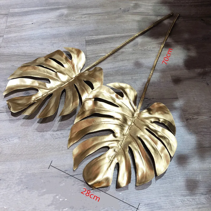 

50CM 70CM Artificial Golden Palm Leaves Christmas Wreath Material Fake Plants Branch Flower Arrangement Home Decor Accessories