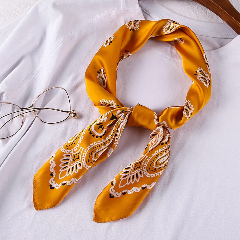 

Summer Fashion Silk scarf Print Satin Scarves for Women Silk Scarves lady Square Shawl Elegent daily use Classical Casual Shawl