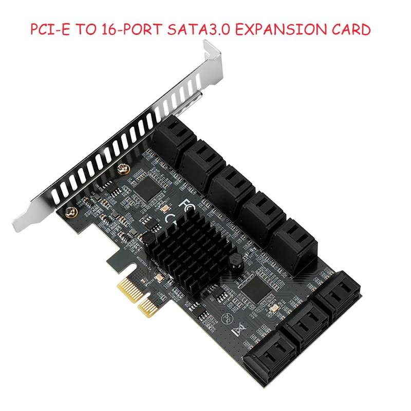 

PCIE SATA Card 16 Ports 6Gb SATA 3.0 PCIe Card, PCIe To SATA Controller Expansion Card, X4 PCI Slots Support 16 SATA 3.0 Devices