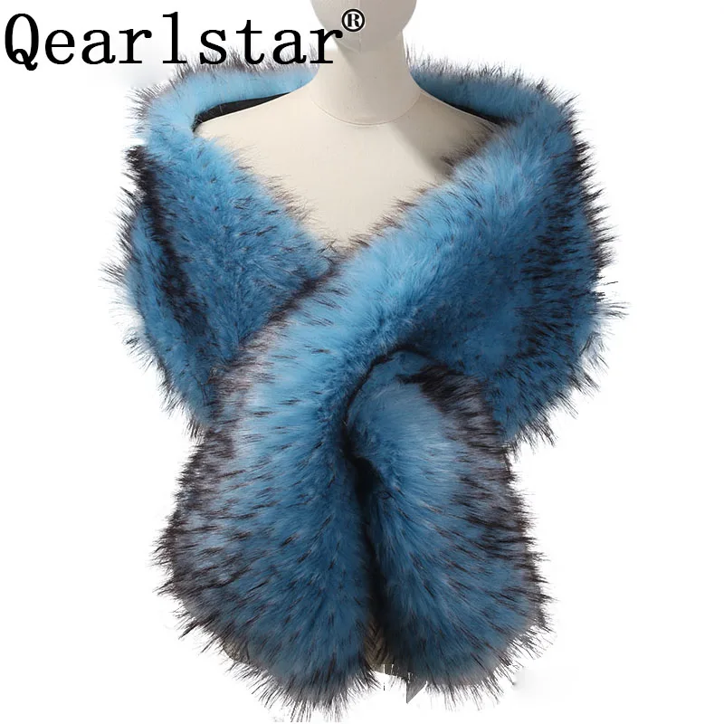 Qearlstar Свадебная шаль из искусственного меха Роскошные зимние куртки накидка
