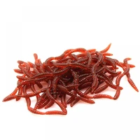 2050pcs fishing lures lifelike fishy smell red soft lures simulation earthworm luminous worms artificial fishing lure