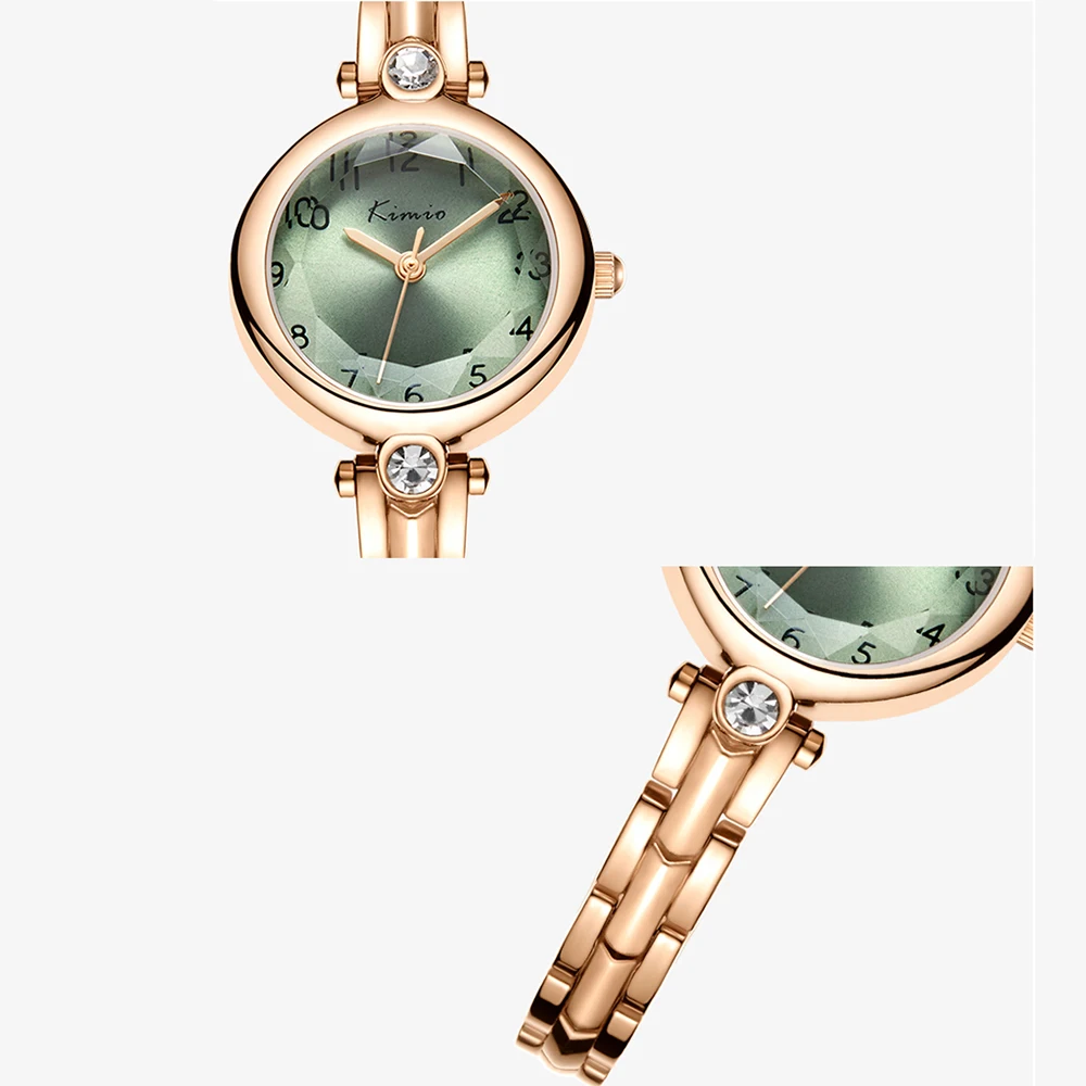 Kimio Роскошные Кварцевые часы Стразы браслет из нержавеющей стали модные