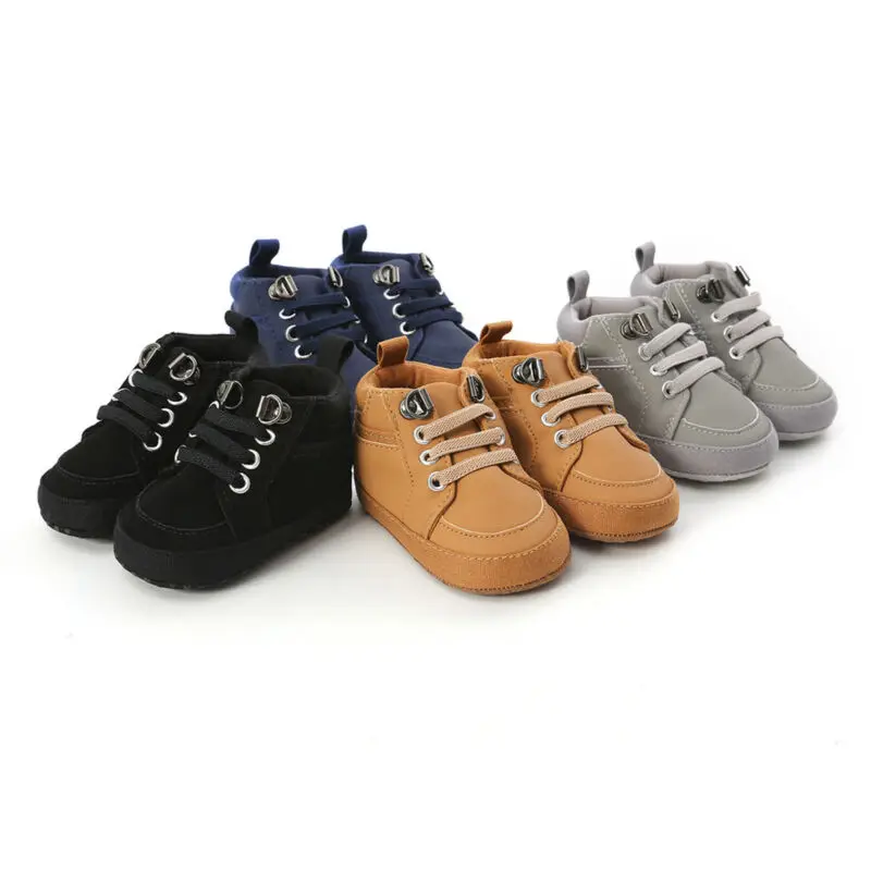 Кроссовки для новорожденных девочек и мальчиков обувь первых шагов на шнуровке