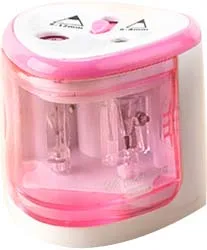 Pink 1 TENWIN точилка для карандашей на батарейках, 2 отверстия, 6-8 мм и 9-12 мм, автоматическая электрическая точилка, автоматическая остановка, функция безопасности 8004 - Цвет: Pink 1