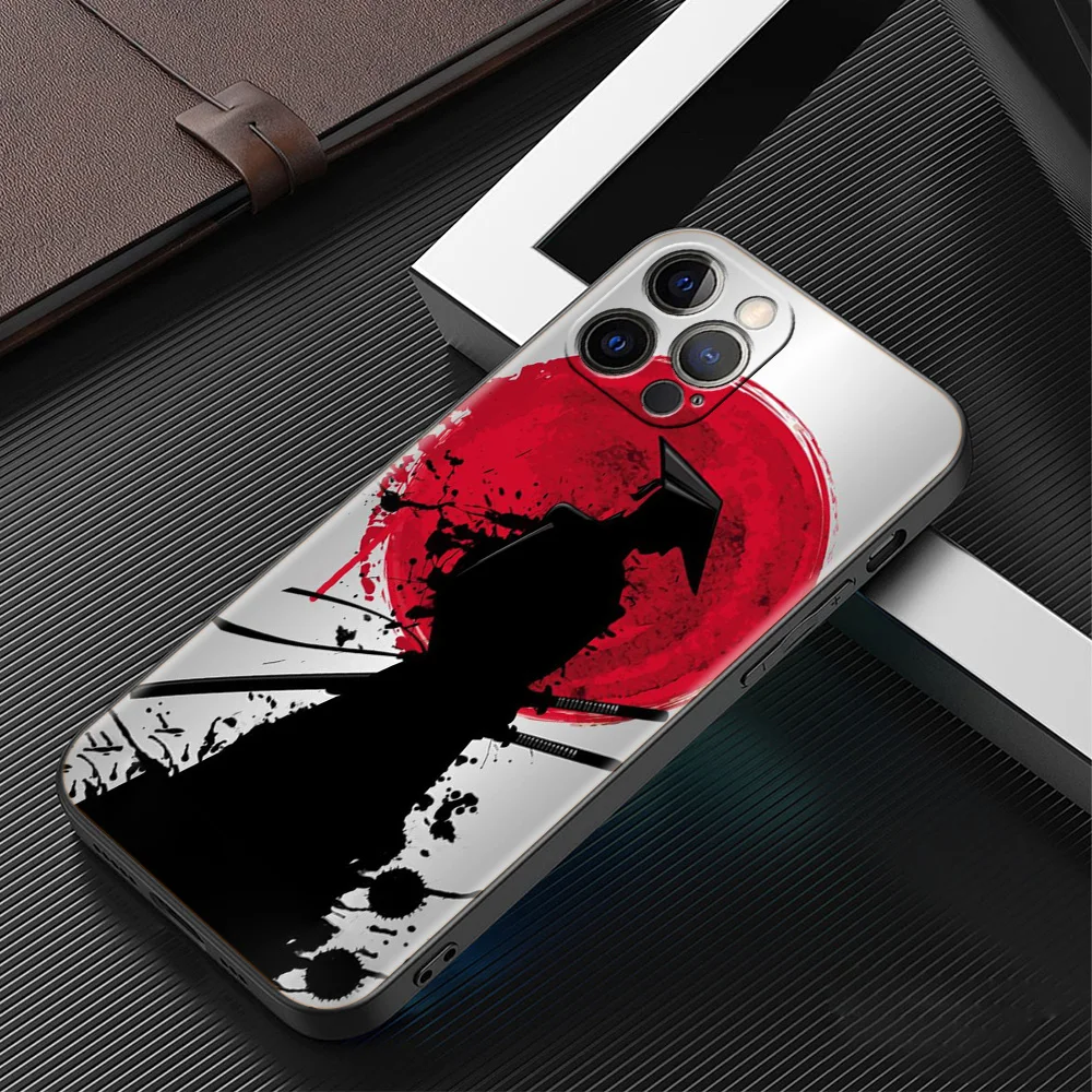 Японский чехол Samurai для Apple iPhone 13 12 Mini 11 Pro Max 7 8 мягкий телефона X XS XR 6 6S Plus SE 2020