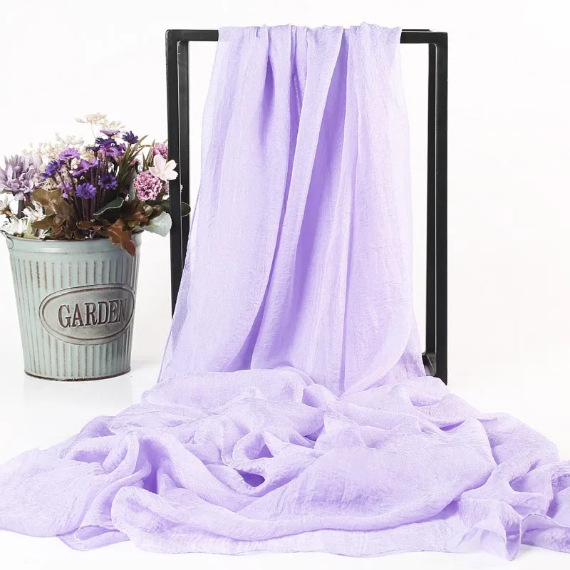 15 light purple La MaxPa пляжный шарф женский чехол летняя однотонная шелковая шаль шифоновый шарф женское парео накидка саронг Женская Длинная накидка k2407 - Цвет: 15 light purple