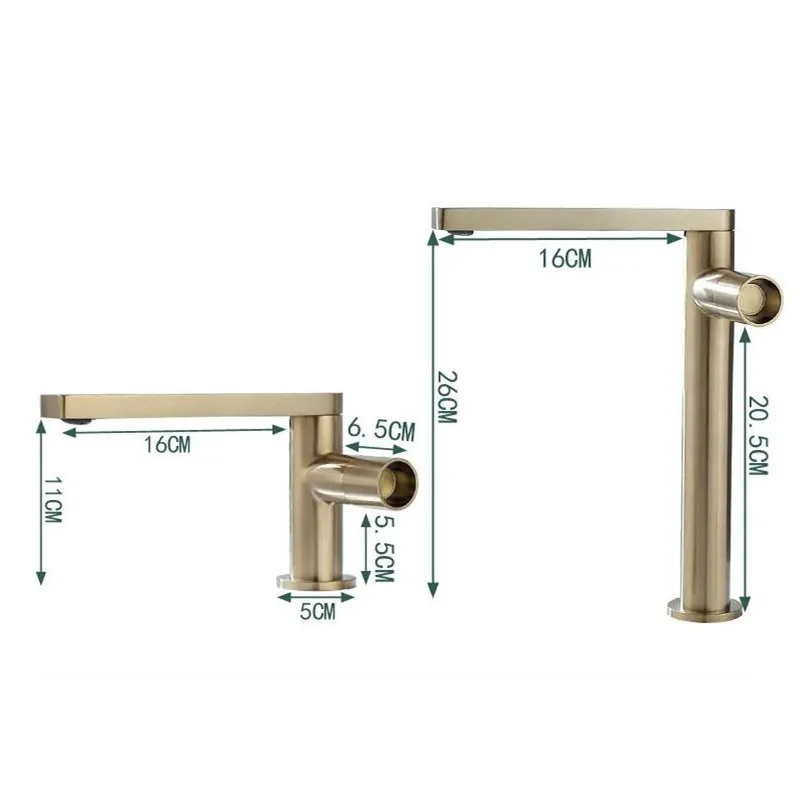 

Bathroom Sink Faucet Brush Gold / Black / White Total Brass Single Lever Sink Faucet Hot And Cold Rotary Sink Mixer S79-360