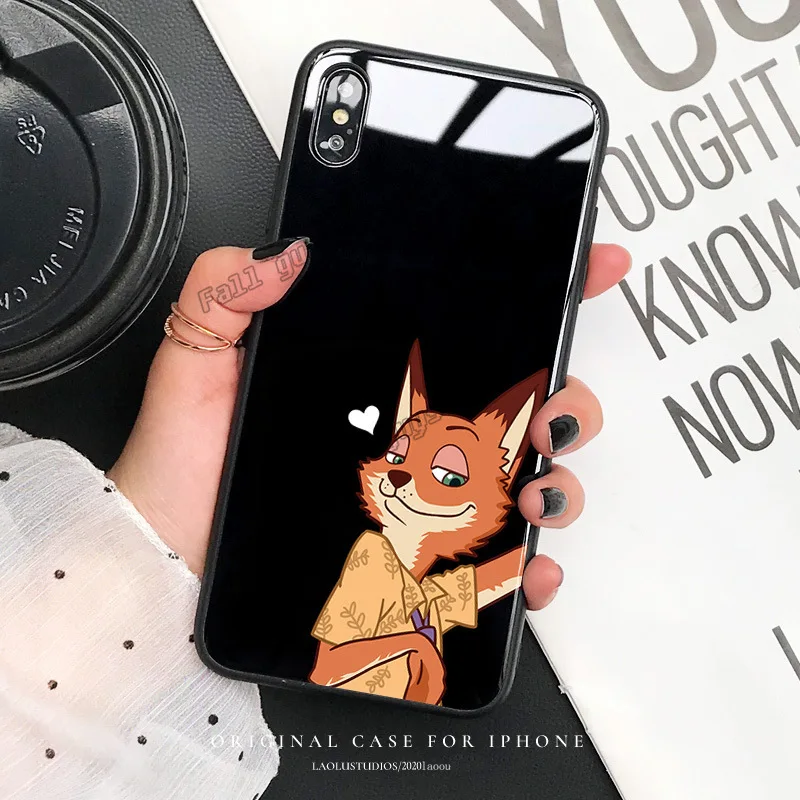 Чехол для телефона Disney Iphone X XR XS 11 12 7 8 6 6s XSMAX Zootopia Judy Nick чехол из закаленного стекла