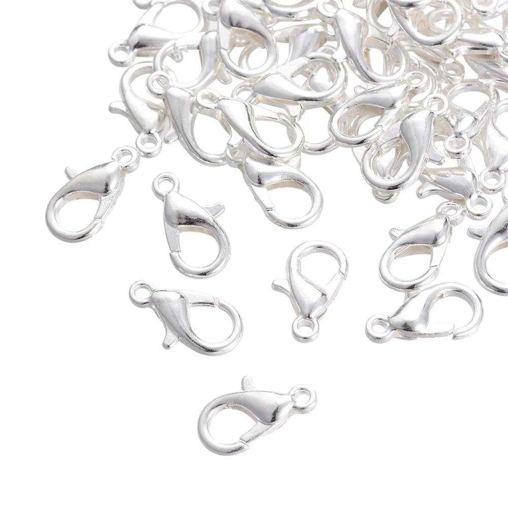 Застежки для ювелирных изделий серебристые застежки-карабины из сплава