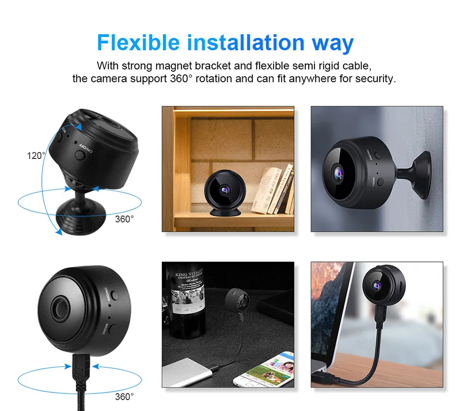 TOWODE HD 1080P WIFI IP-камера Домашняя безопасность Маленькая ИК-камера ночного видения